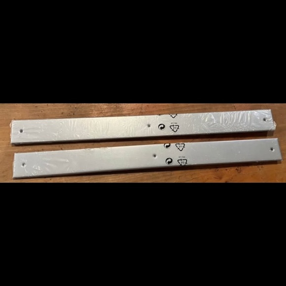 2 new IKEA wall mount stainless steel bar for magnets message / reminder board - Picture 8 of 10